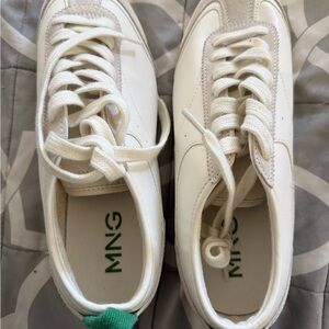 MNG White Sneakers with Green Accent